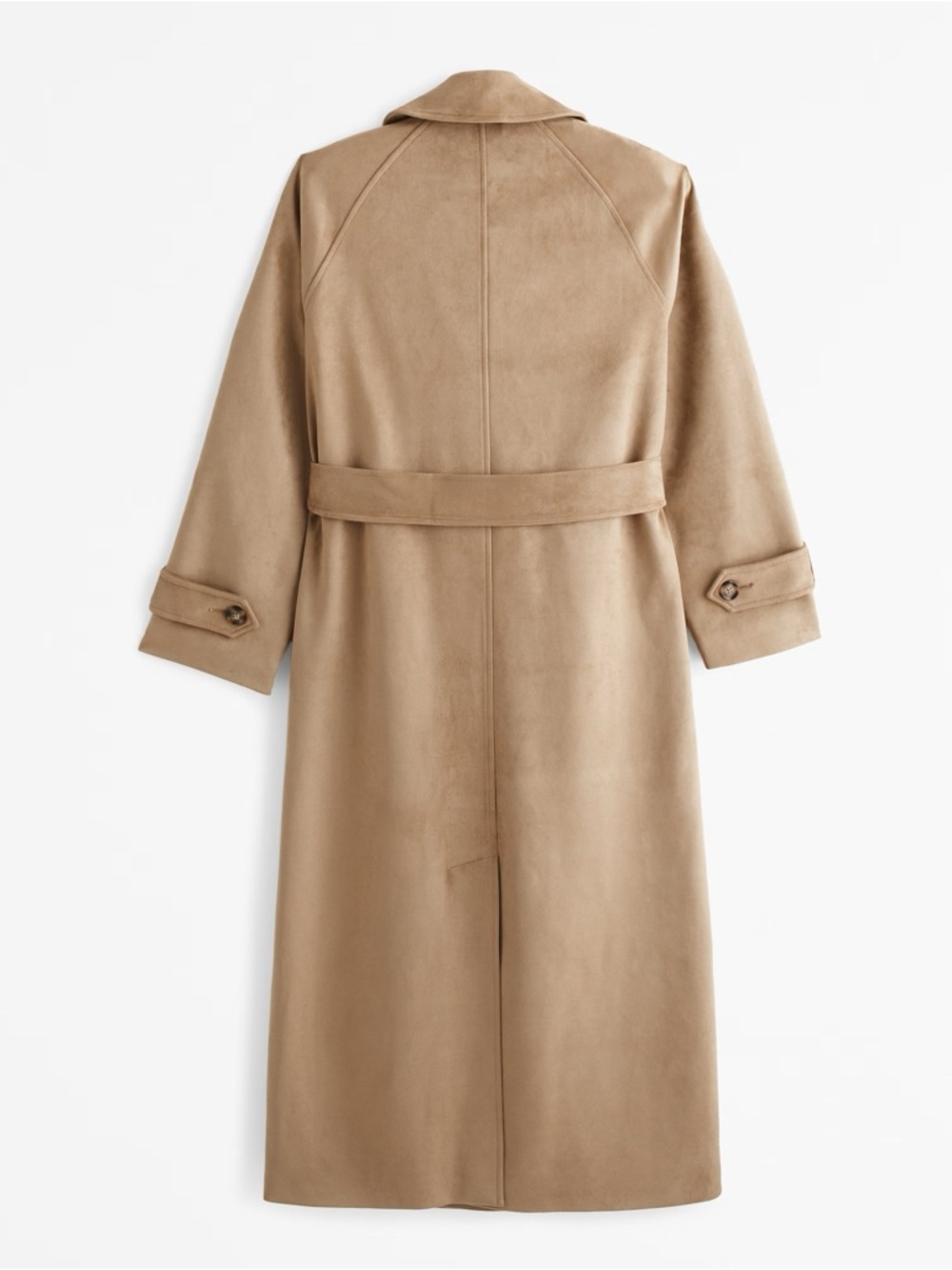 Faux Suede Trench Coat in Camel XS - Picture 2 of 3